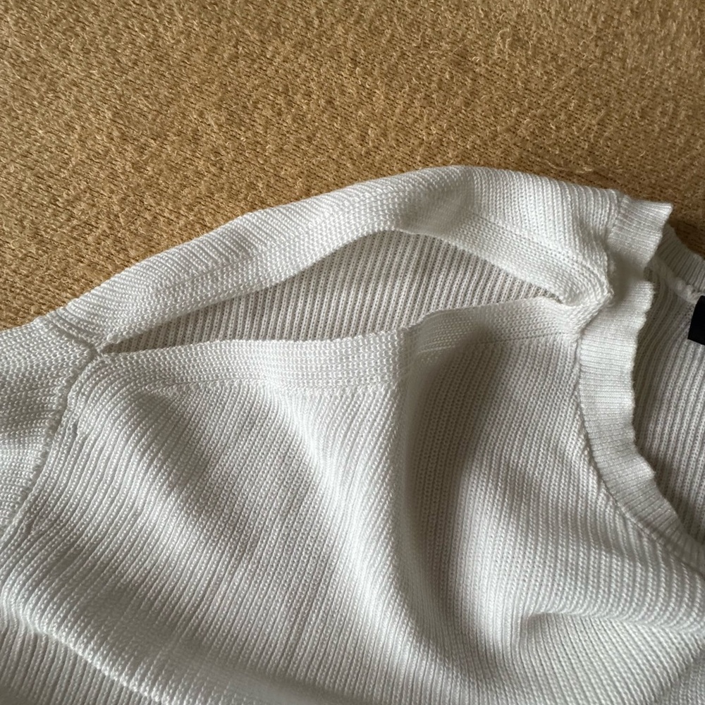Express Ivory Ribbed Knit Top - Picture 3 of 3